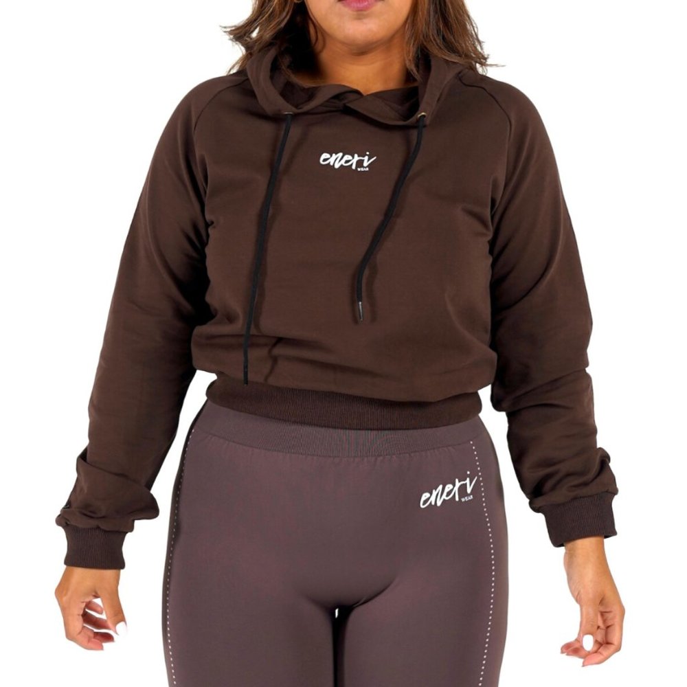 Crop Hoodie - Brown - Picture 2 of 4